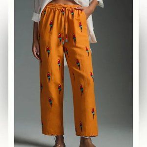 NWOT Farm Rio Orange Parrot Pants - Size Medium